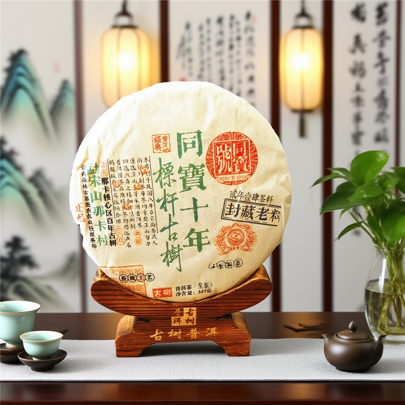 Chinese tea Eco Organic Ancient Tree Tea Tongbao Aged Naka Raw Pu-erh (10 Years)